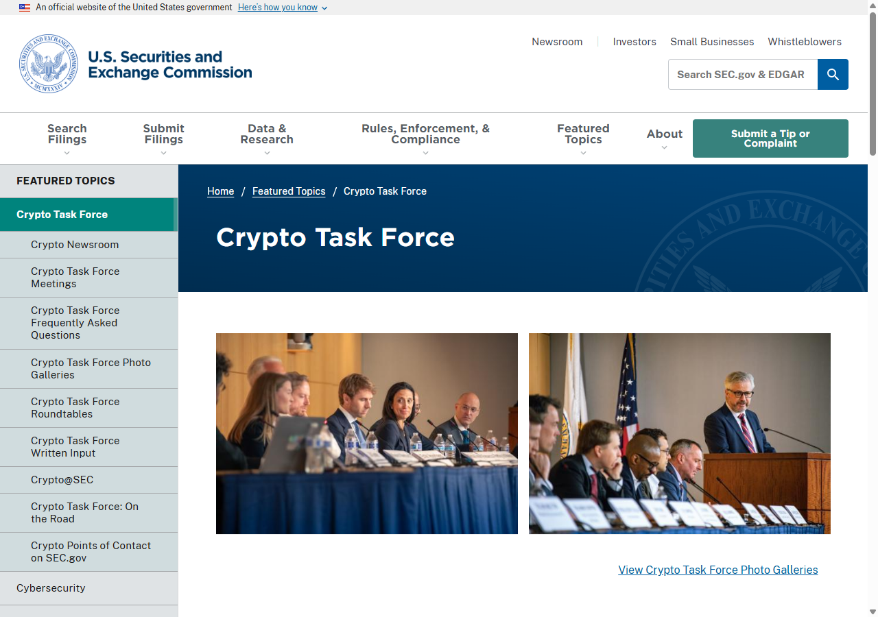 SEC Crypto Task Force page reviewed during our July 2026 analysis.