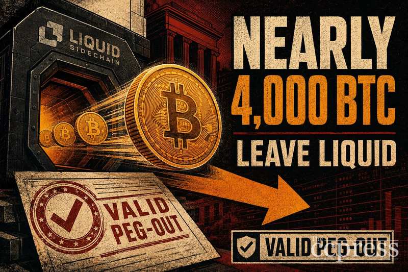 Nearly 4,000 BTC Leave Liquid Through Valid Peg-Out Thumbnail