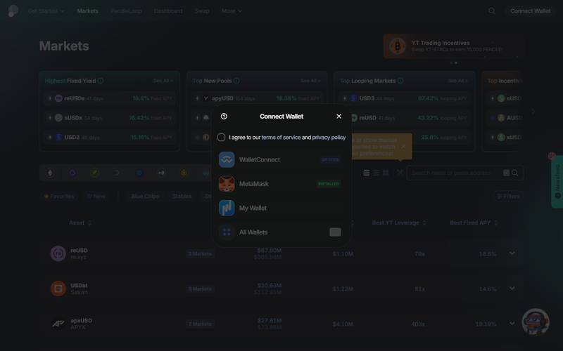 Pendle Finance Wallet Connection